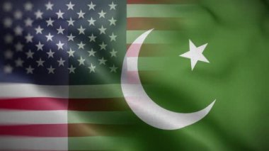 ABD Pakistan Bayrak Döngüsü Arkaplan 4K