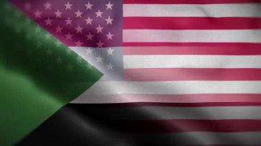 ABD Sudan Bayrak Döngüsü Arkaplan 4K
