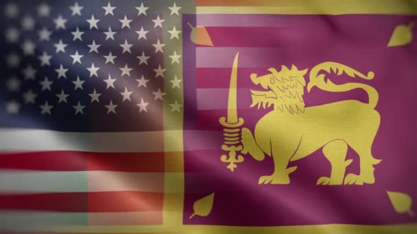 Usa Sri Lanka Fond Boucle Drapeau — Video