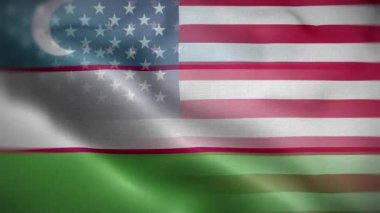 ABD Özbekistan Bayrak Döngüsü Arkaplan 4K