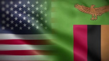 ABD Zambiya Bayrak Döngüsü Arkaplan 4K