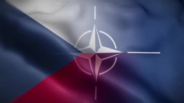 NATO Çek Cumhuriyeti Bayrak Döngüsü Arkaplan 4K