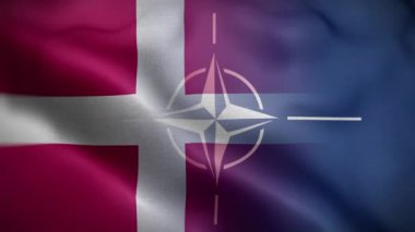 NATO Danimarka Bayrak Döngüsü Arkaplan 4K