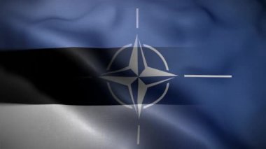 NATO Estonya Bayrak Döngüsü Arkaplan 4K