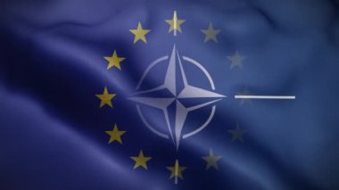 NATO AB Bayrak Döngüsü Arkaplan 4K