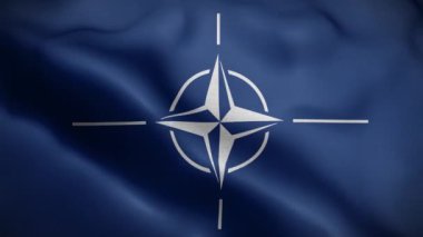 NATO OTAN Bayrak Döngüsü Arkaplan 4K
