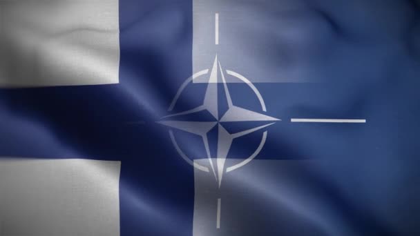 Nato Finlandiya Bayrak Döngüsü Arkaplan — Stok video