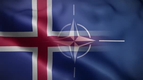 Nato Islanda Bandiera Loop Sfondo — Video Stock