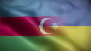 Ukrayna Azerbaycan Bayrak Döngüsü Arkaplan 4K