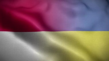 Ukrayna Monako Bayrak Döngüsü Arkaplan 4K