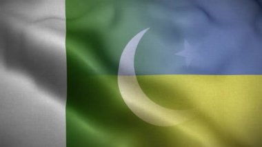 Ukrayna Pakistan Bayrak Döngüsü Arkaplan 4K