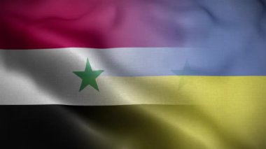 Ukrayna Suriye Bayrak Döngüsü Arkaplan 4K