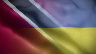 Ukrayna Trinidad ve Tobago Bayrak Döngüsü Arkaplan 4K