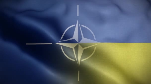 Nato Ukraine Flagge Schleife Hintergrund — Stockvideo