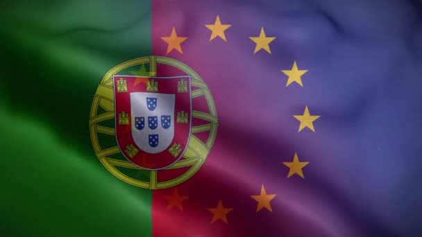 Portugal Flag Loop Background — стокове відео