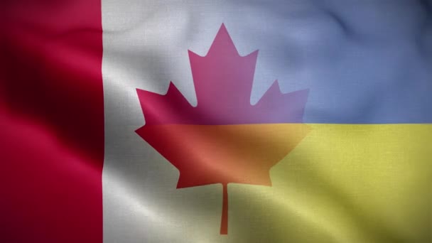 Ukraine Canada Fond Boucle Drapeau — Video
