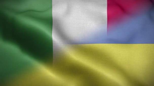 Ukrajna Olaszország Zászló Hurok Háttér — Stock videók