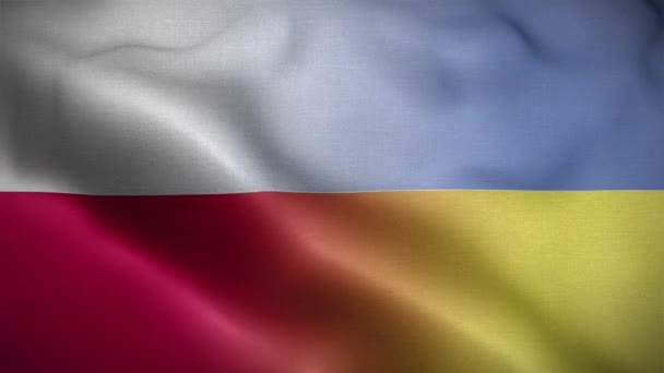 乌克兰波兰国旗圈背景4K — 图库视频影像