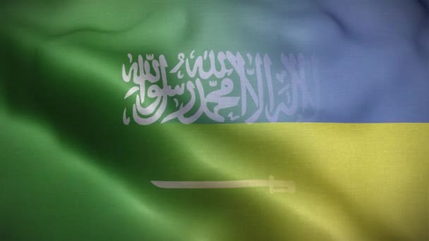 Ucrânia Arábia Saudita Bandeira Loop Fundo — Vídeo de Stock