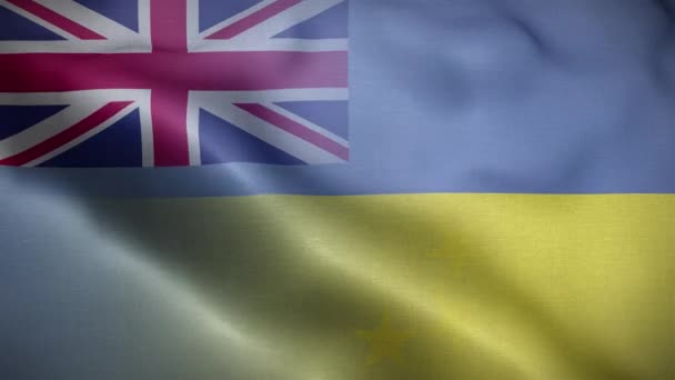 Ucrania Tuvalu Bandera Loop Fondo — Vídeos de Stock