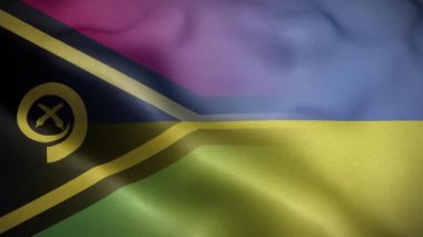Ukrayna Vanuatu Bayrak Döngüsü Arkaplan 4K