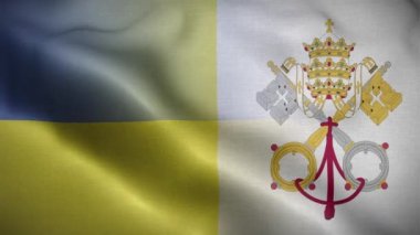 Ukrayna Vatikan Şehri Kutsal Bayrak Döngüsü Arkaplan 4K