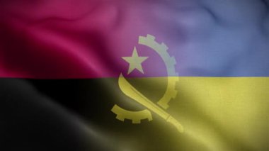 Ukrayna Angola Bayrak Döngüsü Arkaplan 4K