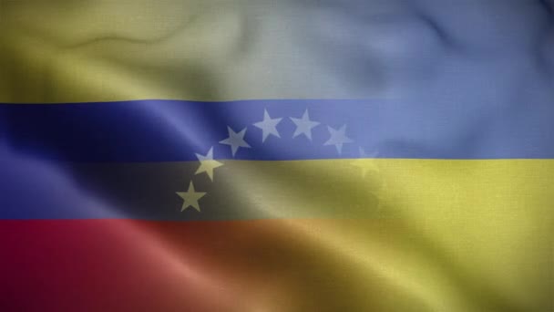 Ukraine Venezuela Flag Loop Background — стокове відео