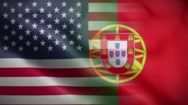 ABD Portekiz Bayrak Döngüsü Arkaplan 4K