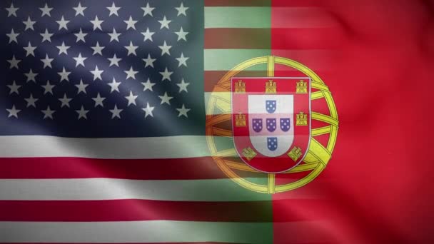 Usa Portugalsko Vlajková Smyčka Pozadí — Stock video