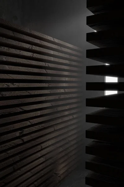 어두운 콘크리트 만들고 가로등으로 도마를 비추는 렌더링 — 스톡 사진