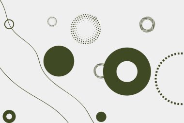 Soyut elementler ve dinamik şekillerle modern arka plan. Çizgiler ve daireler. Renkli beneklerin bileşimleri. Tasarım ve yaratıcı fikirler için şablon.