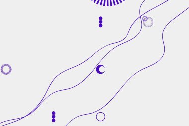 Soyut elementler ve dinamik şekillerle modern arka plan. Çizgiler ve daireler. Renkli beneklerin bileşimleri. Tasarım ve yaratıcı fikirler için şablon.