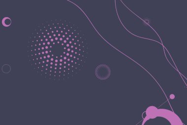 Soyut elementler ve dinamik şekillerle modern arka plan. Çizgiler ve çemberler koyu arkaplan. Renkli beneklerin bileşimleri. Tasarım ve yaratıcı fikirler için şablon.