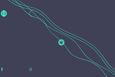 Soyut elementler ve dinamik şekillerle modern arka plan. Çizgiler ve çemberler koyu arkaplan. Renkli beneklerin bileşimleri. Tasarım ve yaratıcı fikirler için şablon.