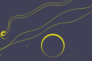 Soyut elementler ve dinamik şekillerle modern arka plan. Çizgiler ve çemberler koyu arkaplan. Renkli beneklerin bileşimleri. Tasarım ve yaratıcı fikirler için şablon.