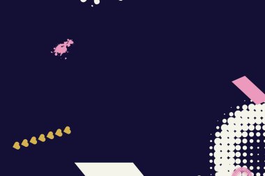 Geometrik soyut elementler ve dinamik şekiller. Renkli noktaların ve çizgilerin bileşimleri. Tasarım ve yaratıcı fikirler için arka plan.