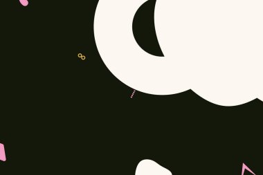 Geometrik soyut elementler ve dinamik şekiller. Renkli noktaların ve çizgilerin bileşimleri. Tasarım ve yaratıcı fikirler için arka plan.