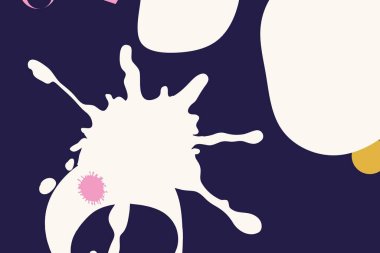 Geometrik soyut elementler ve dinamik şekiller. Renkli noktaların ve çizgilerin bileşimleri. Tasarım ve yaratıcı fikirler için arka plan.