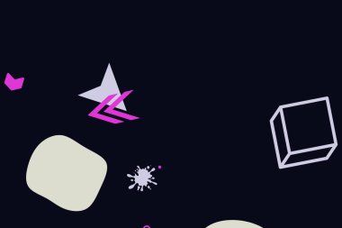 Geometrik soyut elementler ve dinamik şekiller. Renkli noktaların ve çizgilerin bileşimleri. Tasarım ve yaratıcı fikirler için arka plan.