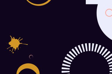 Geometrik komik soyut elementler ve dinamik şekiller. Renkli noktaların ve çizgilerin bileşimleri. Tasarım ve yaratıcı fikirler için arka plan.