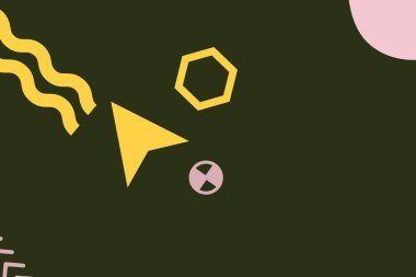 Geometrik komik soyut elementler ve dinamik şekiller. Renkli noktaların ve çizgilerin bileşimleri. Tasarım ve yaratıcı fikirler için arka plan.