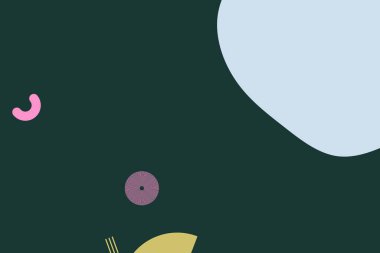 Geometrik komik soyut elementler ve dinamik şekiller. Renkli noktaların ve çizgilerin bileşimleri. Tasarım ve yaratıcı fikirler için arka plan.