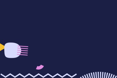 Geometrik komik soyut elementler ve dinamik şekiller. Renkli noktaların ve çizgilerin bileşimleri. Tasarım ve yaratıcı fikirler için arka plan.