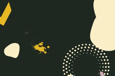 Geometrik komik soyut elementler ve dinamik şekiller. Renkli noktaların ve çizgilerin bileşimleri. Tasarım ve yaratıcı fikirler için arka plan.