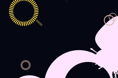 Geometrik komik soyut elementler ve dinamik şekiller. Renkli noktaların ve çizgilerin bileşimleri. Tasarım ve yaratıcı fikirler için arka plan.