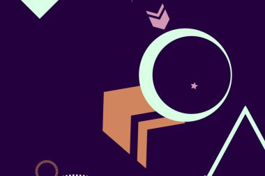 Geometrik komik soyut elementler ve dinamik şekiller. Renkli noktaların ve çizgilerin bileşimleri. Tasarım ve yaratıcı fikirler için arka plan.