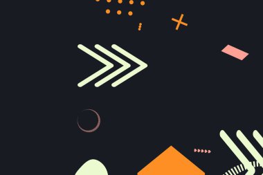 Geometrik komik soyut elementler ve dinamik şekiller. Renkli noktaların ve çizgilerin bileşimleri. Tasarım ve yaratıcı fikirler için arka plan.