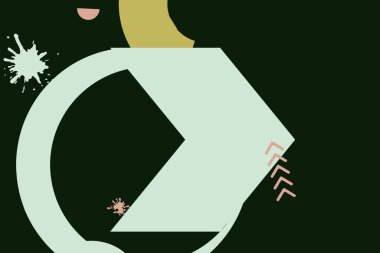 Renkli basit soyut elementler ve dinamik şekiller. Renkli noktaların ve çizgilerin bileşimleri. Tasarım ve yaratıcı fikirler için arka plan.