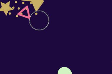 Renkli basit soyut elementler ve dinamik şekiller. Renkli noktaların ve çizgilerin bileşimleri. Tasarım ve yaratıcı fikirler için arka plan.